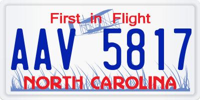 NC license plate AAV5817