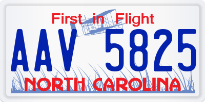 NC license plate AAV5825