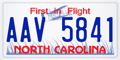 NC license plate AAV5841
