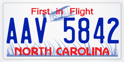 NC license plate AAV5842