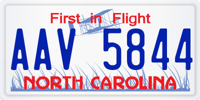NC license plate AAV5844
