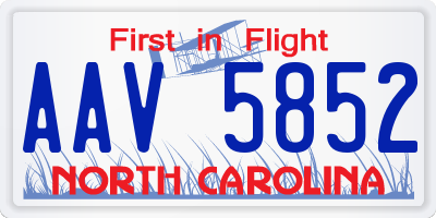 NC license plate AAV5852