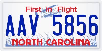 NC license plate AAV5856
