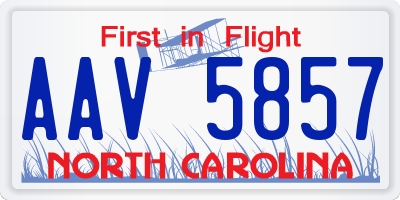 NC license plate AAV5857