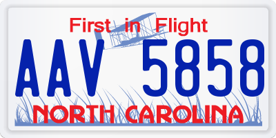 NC license plate AAV5858