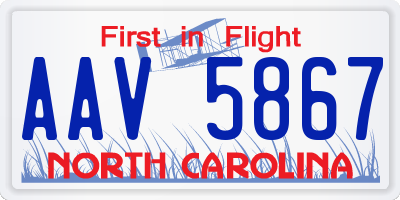 NC license plate AAV5867