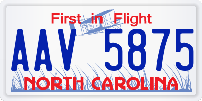 NC license plate AAV5875