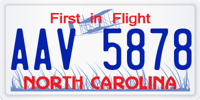 NC license plate AAV5878