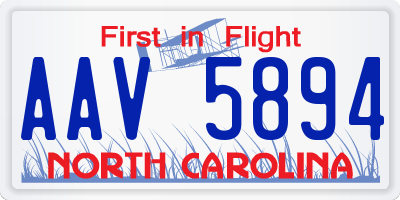 NC license plate AAV5894