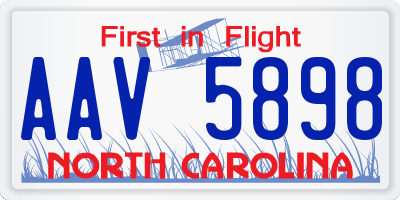 NC license plate AAV5898