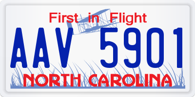 NC license plate AAV5901