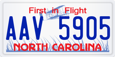 NC license plate AAV5905