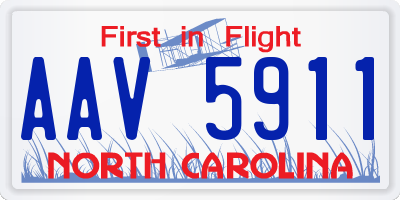NC license plate AAV5911