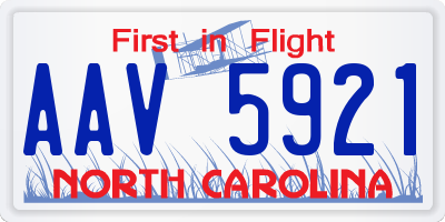 NC license plate AAV5921