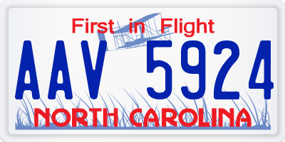 NC license plate AAV5924