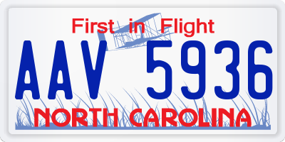NC license plate AAV5936