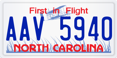 NC license plate AAV5940