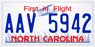 NC license plate AAV5942