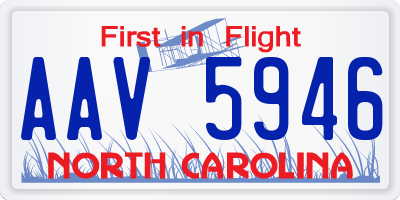 NC license plate AAV5946
