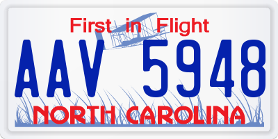 NC license plate AAV5948