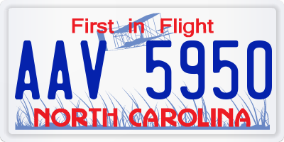 NC license plate AAV5950