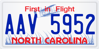 NC license plate AAV5952