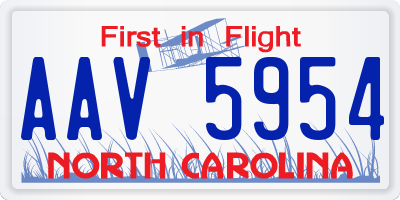 NC license plate AAV5954
