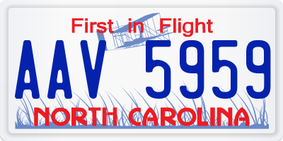 NC license plate AAV5959