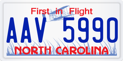NC license plate AAV5990