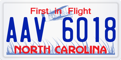 NC license plate AAV6018