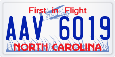 NC license plate AAV6019