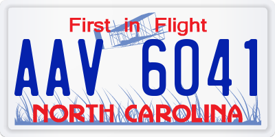 NC license plate AAV6041