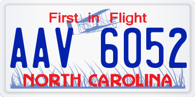 NC license plate AAV6052