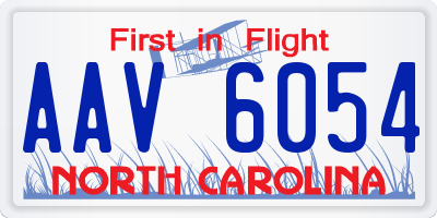 NC license plate AAV6054