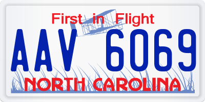 NC license plate AAV6069