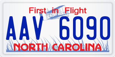 NC license plate AAV6090