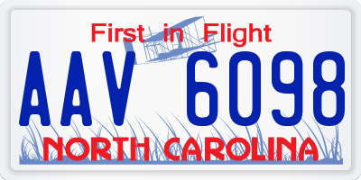 NC license plate AAV6098