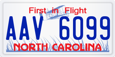 NC license plate AAV6099