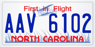 NC license plate AAV6102
