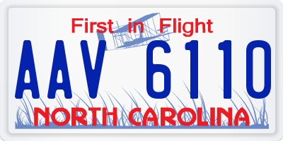 NC license plate AAV6110