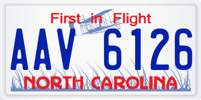 NC license plate AAV6126