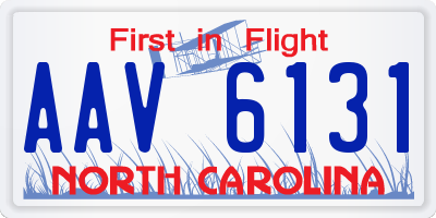 NC license plate AAV6131