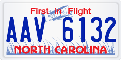 NC license plate AAV6132