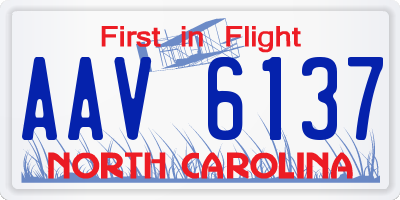 NC license plate AAV6137