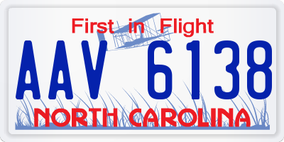 NC license plate AAV6138