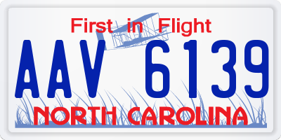 NC license plate AAV6139