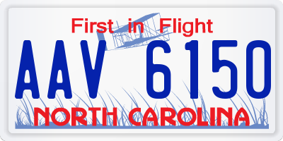 NC license plate AAV6150