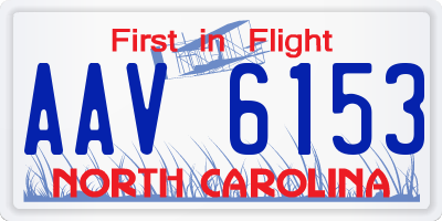 NC license plate AAV6153