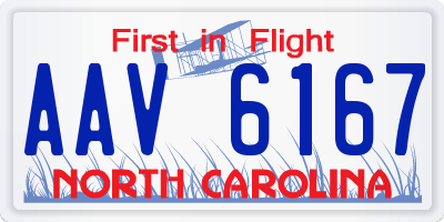 NC license plate AAV6167