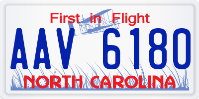 NC license plate AAV6180